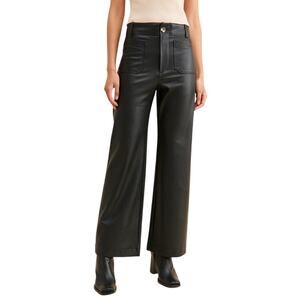 MAEVE BY ANTHROPOLOGIE Women's The Colette Wide-Leg Vegan Leather Pants Size 31
